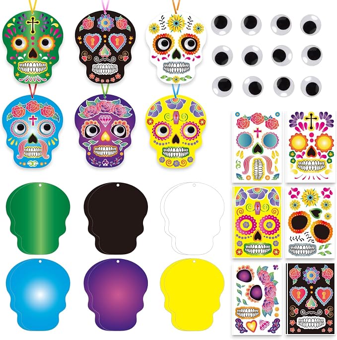 Halloween Sugar Skull Stickers,Halloween Sticker Sheets (52Pcs)