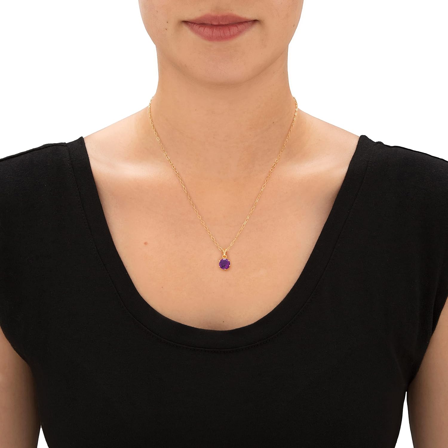 PalmBeach Goldtone Simulated Birthstone and Crystal Solitaire Necklace and Earring Set, 18 inches