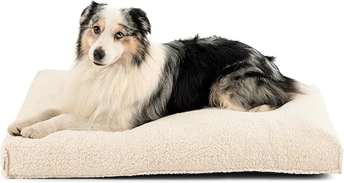 Lesure Cama para perros para jaula Tapete de espuma triturada para perros extragrandes, colchón para mascotas con funda de lino sintético