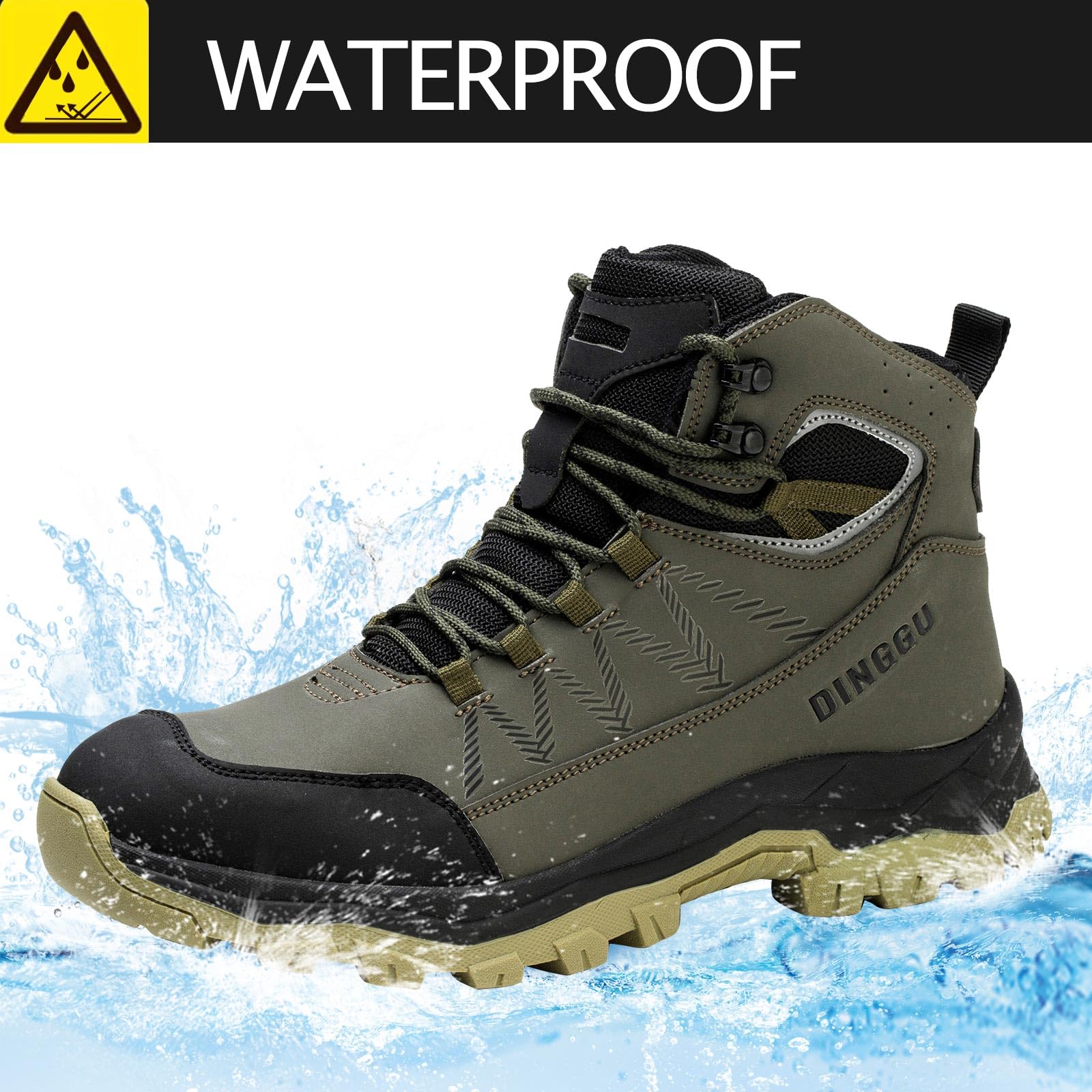 Steel Toe Boots for Men Waterproof Safety Work Boots，Comfortable Mens Industrial & Construction Boots