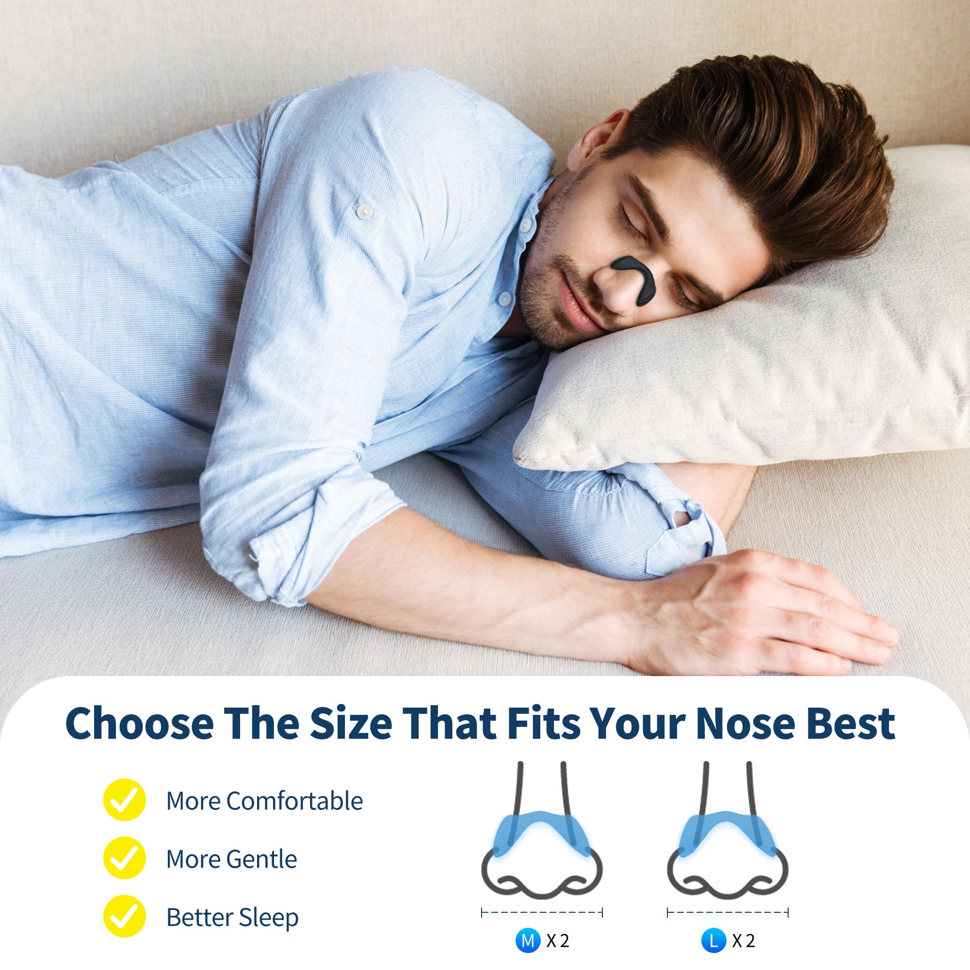 Anti Snoring Nose Clips kit, Nasal Strips for Sleep 4 Sizes 60 Tabs — Amazon image 6
