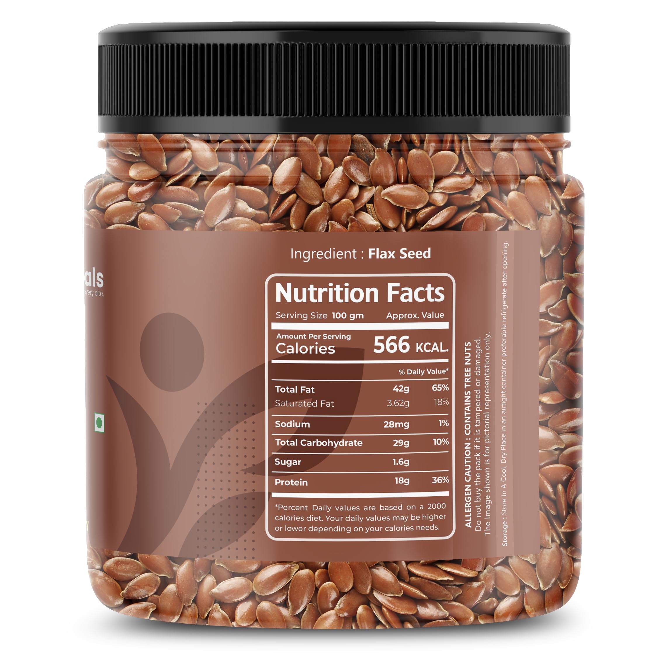 Crave Naturals Flax Seeds (Alsi Seeds) | 100% Natural & Raw Seeds for Eating | Rich in Omega-3 & Fiber | Healthy Superfood for Weight Management & Rich in Protein | 250g 1