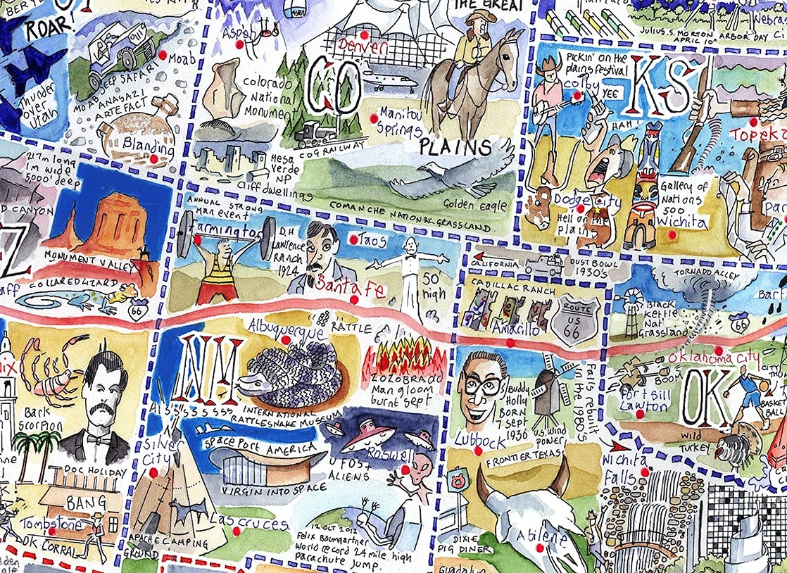 Amazon.com: 1000 Piece Jigsaw Puzzle - Comical Map of USA by Tim