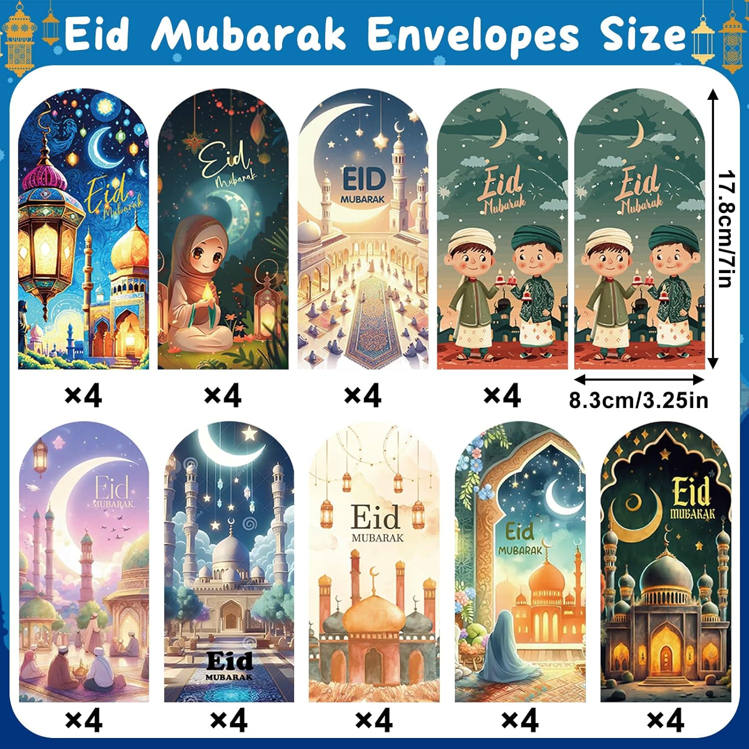JULMELON 36 Pcs Eid Mubarak Money Envelopes Ramadan Mubarak Money Envelopes Muslim Eid Mubarak Gifts Ramadan Gifts Eid Money Wallets for Cash image 2 of 7 B0DT5VLY2D