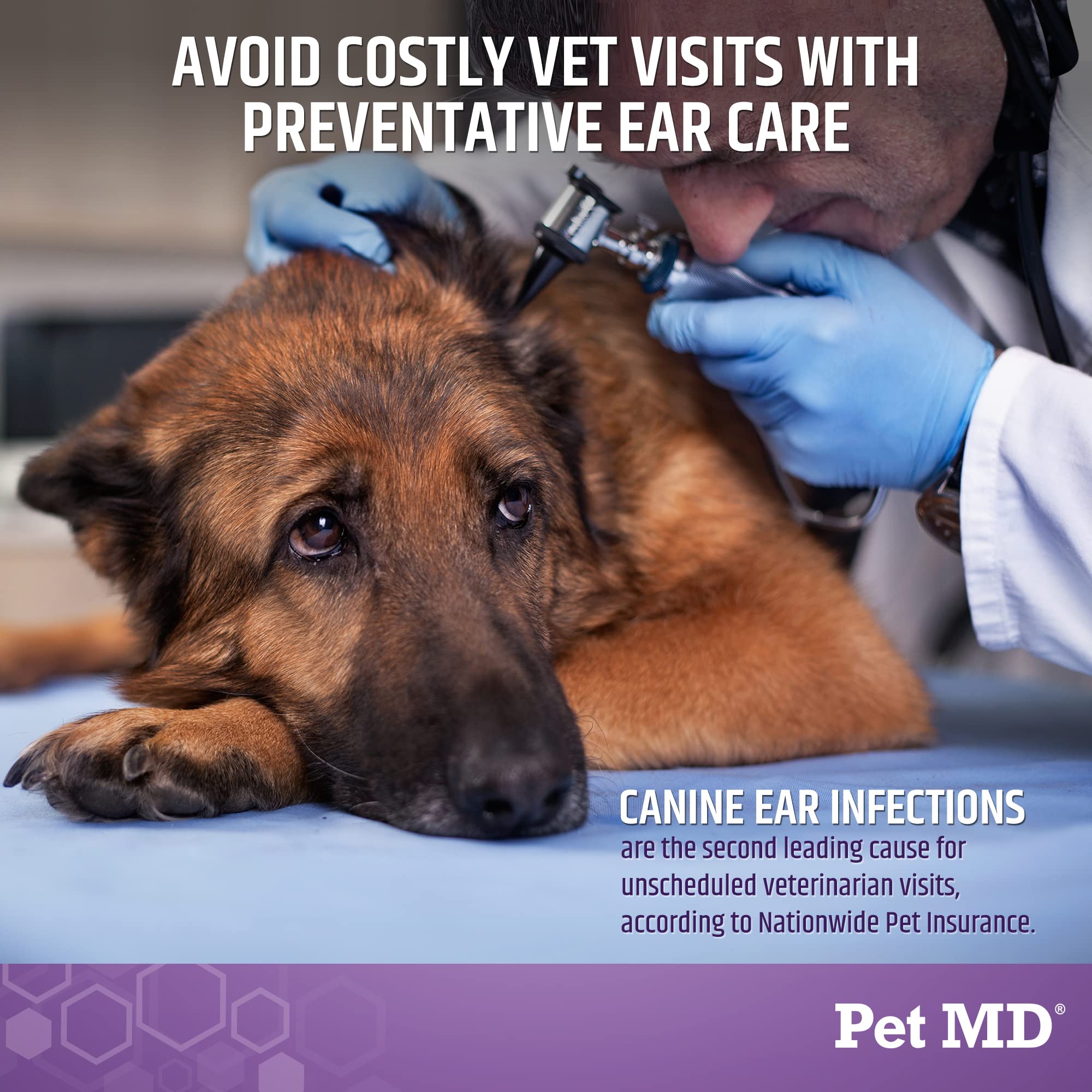 Pet MD Veterinary Tris Flush Cat & Dog Ear Cleaner Dog Ear Flush and