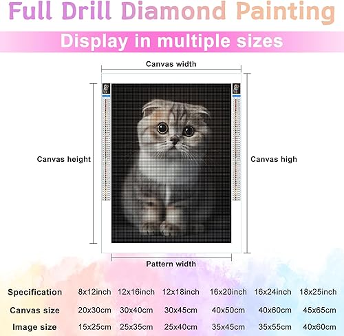 Miniatura 8 de Kits de pintura de diamantes para adultos, hermoso gato siamés redondo taladro completo 5D diamantes gemas arte arte kits de decoración del hogar y