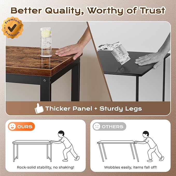 Escritorio con Tomas de Corriente y USB-C 137x60 cm Marrón miniatura 6