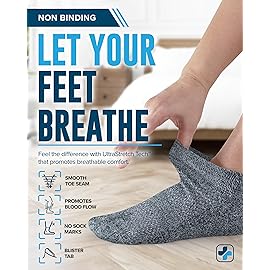 Doctor\'s Select Viscose Bamboo Ankle Diabetic Socks for Women and Men - 6 Pairs | Viscose Bamboo Socks Woman | Mens Diabetic Socks | Neuropathy Socks for Women | Black, White, Beige, Aqua, Blue, Navy