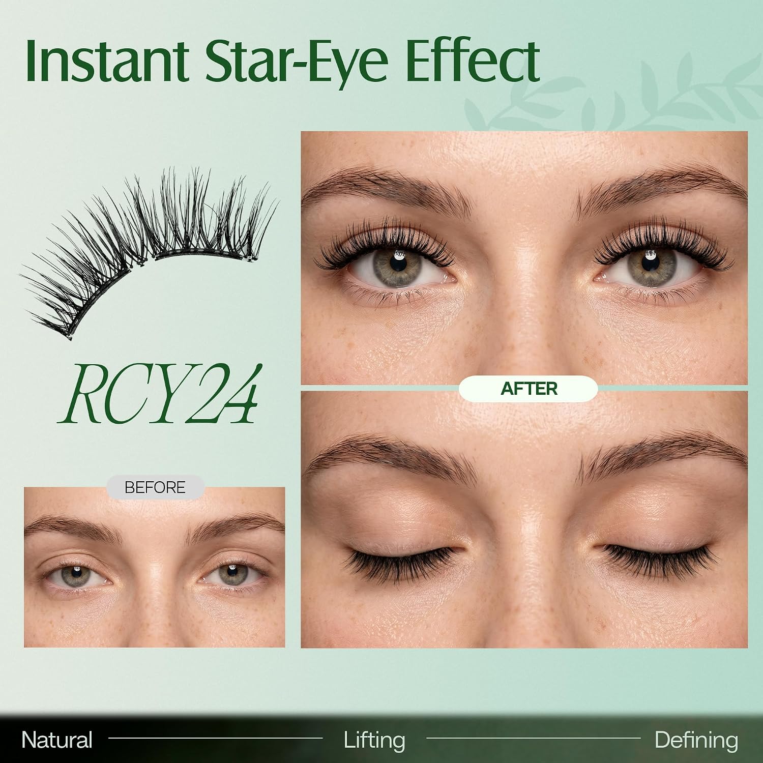 LASHVIEW Upgrade Magnetic Eyelashes with Applicator, Reusable Soft Magnetic Lashes Natural Look, No Glue Needed,Comfort& Convenient Portable All-in-One Box (RCY24)