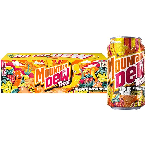 Mountain Dew Soda, Trolli Mango Pineapple Punch, 12 fl oz Cans, (12 Pk) | Soda Pop - Trolli Mango Pineapple Punch - 12 Fl Oz (Pack of 12)