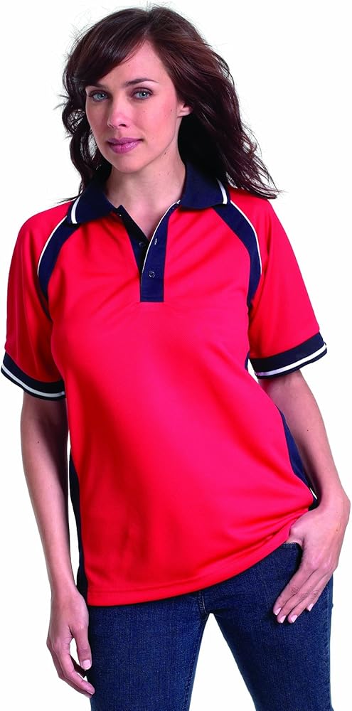 Uneek Clothing-Mens-Sports Poloshirt-200 gsm-Red/Navy-XS at Amazon 