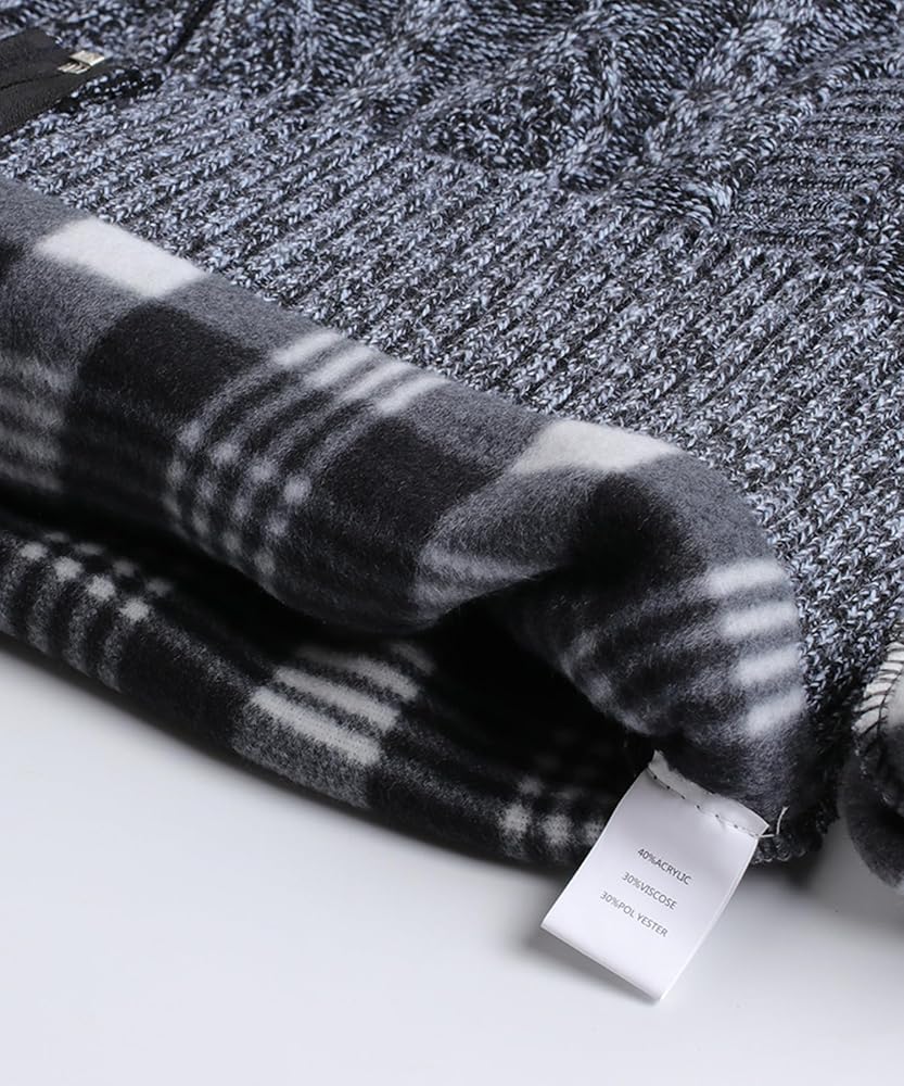 Cardigan Homme Col Montant Harbrosrce - Maille Torsadée Zippée - Slim Fit Hiver