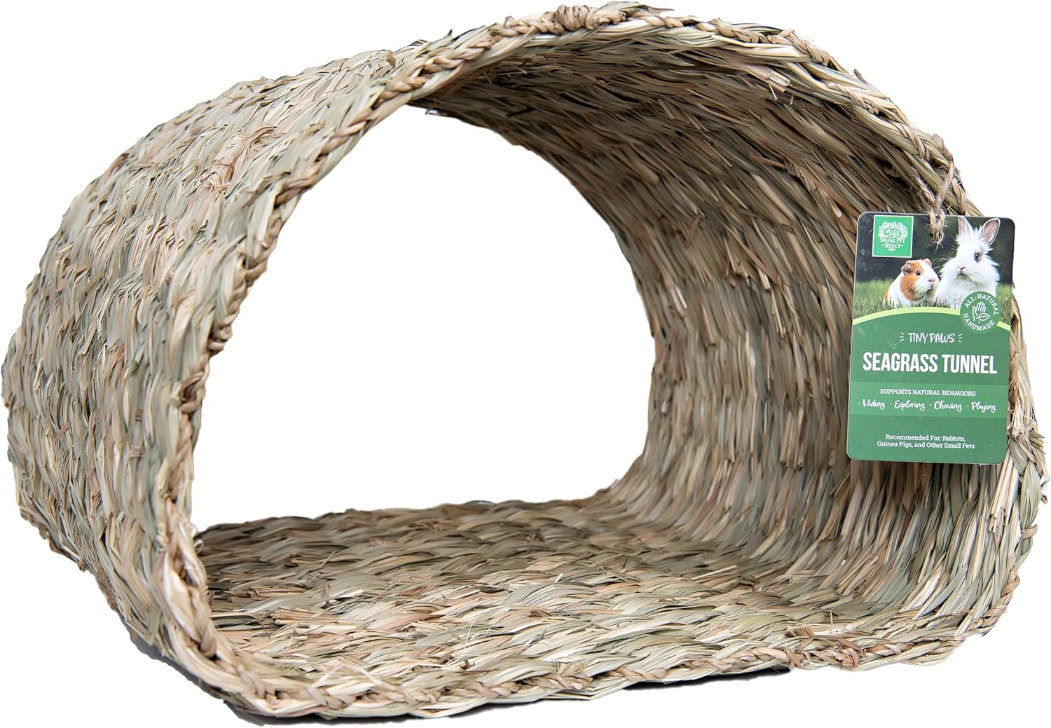 Small Pet Select – Jumbo – Tiny Paws Seagrass Tunnel for Rabbits, Guinea Pigs, and Other Small Animals