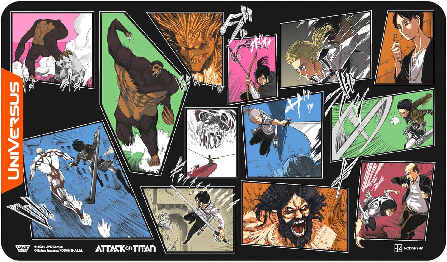 UniVersus: Attack on Titan: Origins of Power - The Second Act Playmat - 24 x 14 Neoprene Mat, Tabletop Card Game Accessory, UVS Games, Licensed