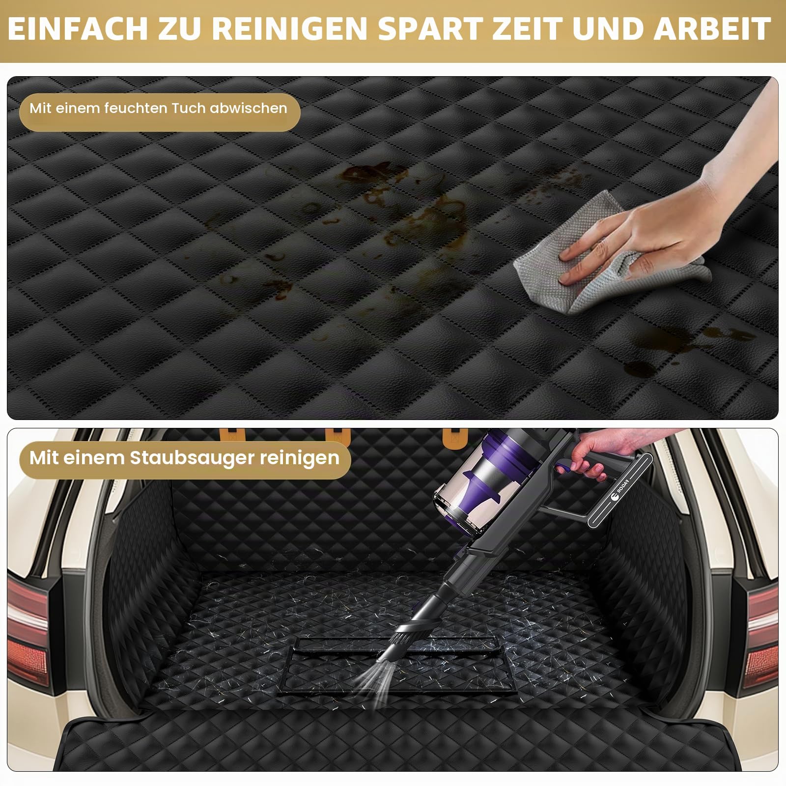 Wasserdichter SUV-Laderaum-Liner für Hunde - PU-Leder-Haustier-Autositzbezug-Schutz mit Stoßfänger-Klappe, rutschfeste Rücksitzmatte für SUVs, Limousinen, Transporter-Kofferraum | Leicht zu reinigen