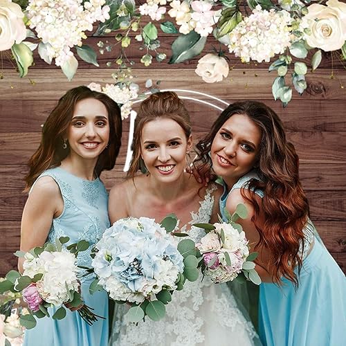 Miniatura 6 de Telón de fondo de 8 x 6 pies con diseño floral de rosas blancas para pared boscosa, telón de fondo de fotografía para parejas, boda, novia, novio,