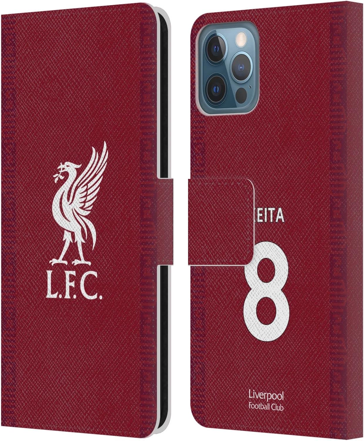 Head Case Designs Officially Licensed Liverpool Football Club Alisson Becker 2022/23 Players Home Kit Leather Wallet Case Compatible with Apple iPhone 12 / iPhone 12 Pro