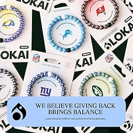 Lokai Silicone Beaded Bracelet for Men & Women, NFL Football Collection - Las Vegas Raiders, Large - Silicone Jewelry Fashion Bracelet Slides-On for Comfortable Fit