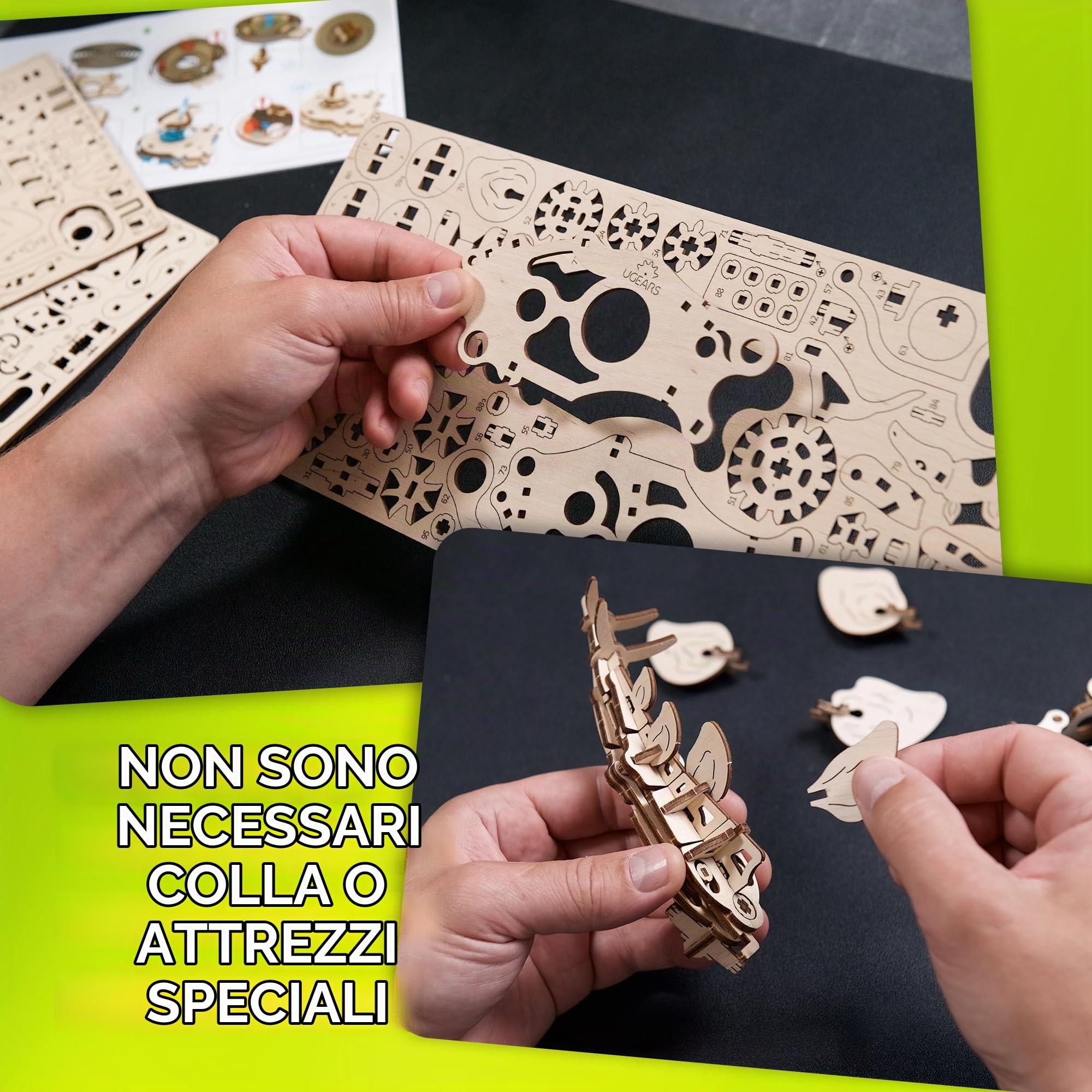 UGEARS Puzzle Legno 3D Dinosauri da Costruire - Stegosauro Meccanico Realistico - Ideale per Appassionati di Modellismo e Puzzle 3D Legno - 305 Pezzi - Età 14+