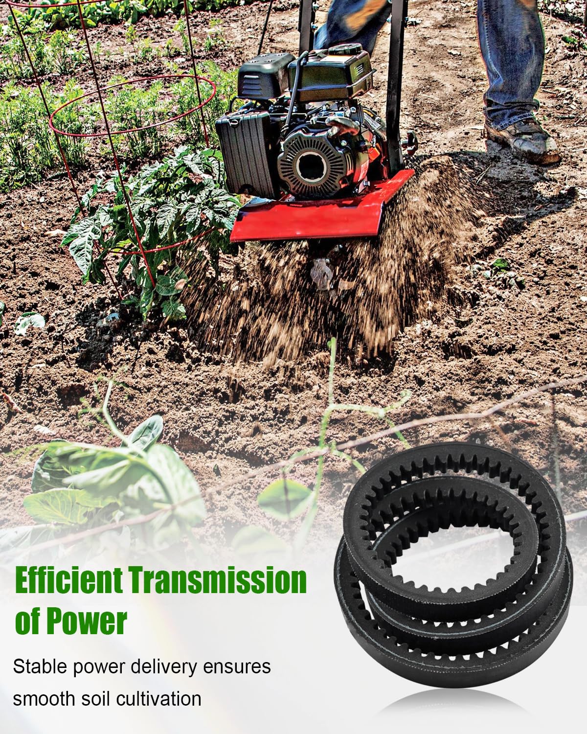 20343 Drive Belt Fit for Earthquake 20015 25780 35310 24734 22662 35053 Rear Tine Tiller Cultivator, Tiller Belt 12" x 728" Type 4L Tooth