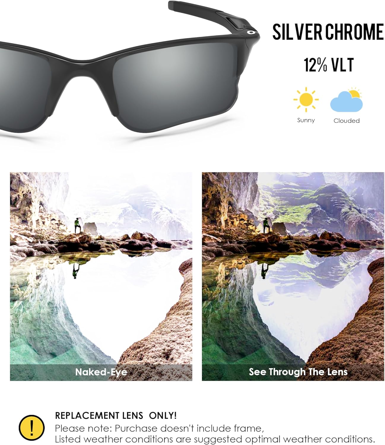 BLAZERBUCK Replacement Lenses & Sock Kit for Oakley Half Jacket 2.0 XL OO9154 Sunglass