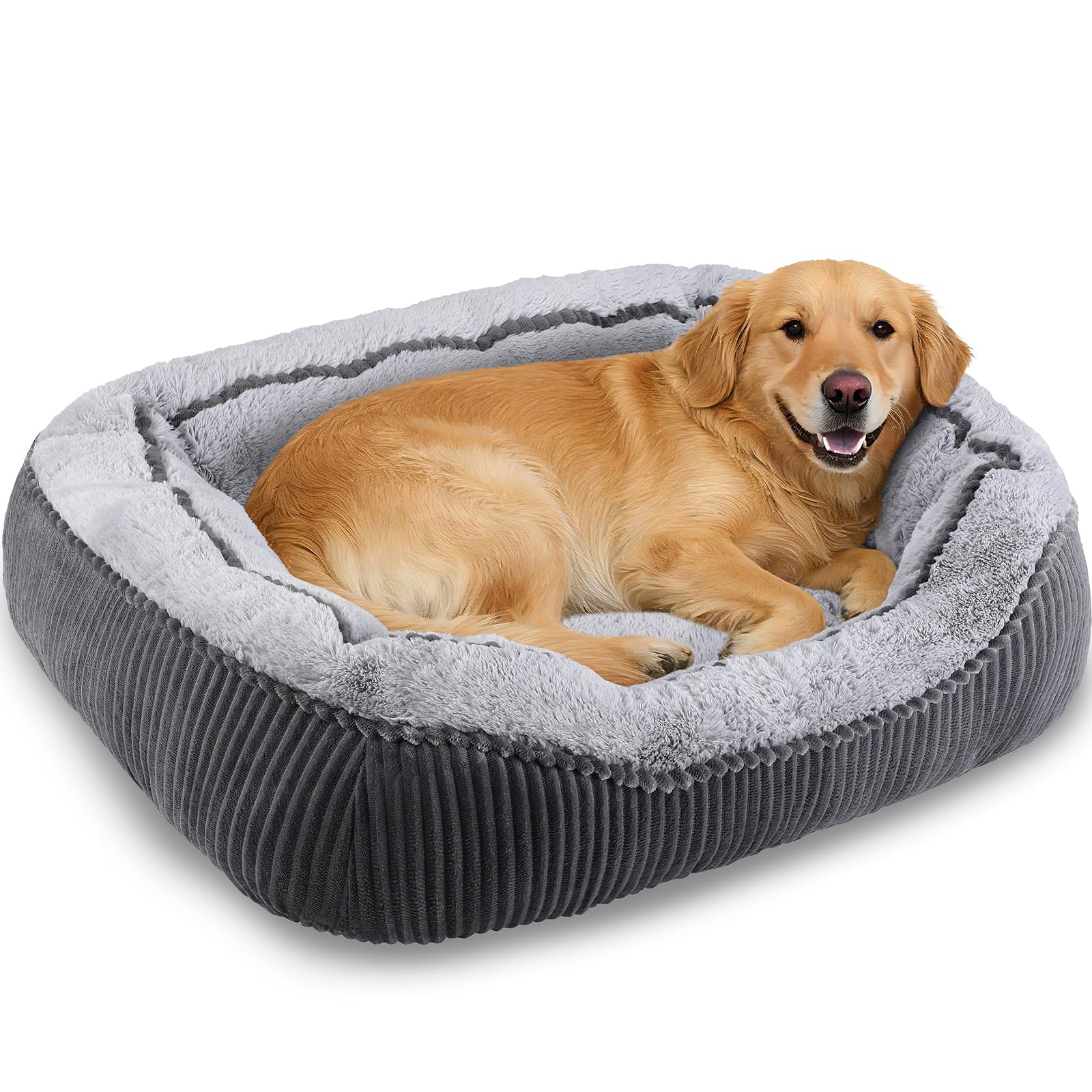 SIWA MARY Large Dog Bed for Large Dogs, Rectangle Dog Bed Large Size Dog, Washable Orthopedic Pet Bed, Durable Calming Puppy Bed with Anti-Slip Bottom(35"x25"x10") โ image 1