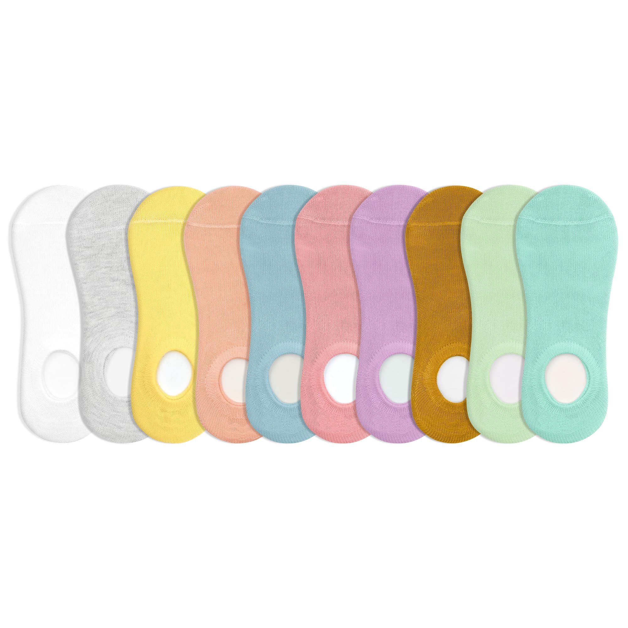 10 Pairs Kids Anti Slip No Show Socks, Unisex Socks 2-14 Years
