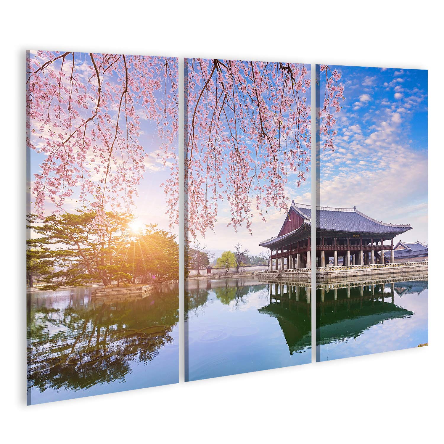islandburner Quadro su tela Gyeongbokgung Palazzo ciliegio fiore albero primavera tempo Seoul città Corea del Sud Gyeongbokgung Palazzo ciliegio Stampe Arte Poster Murale