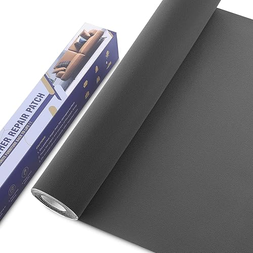 Parche de reparación de cuero de 16 x 63 pulgadas, cinta de reparación de cuero autoadhesiva para muebles, kit de reparación de cuero de vinilo para