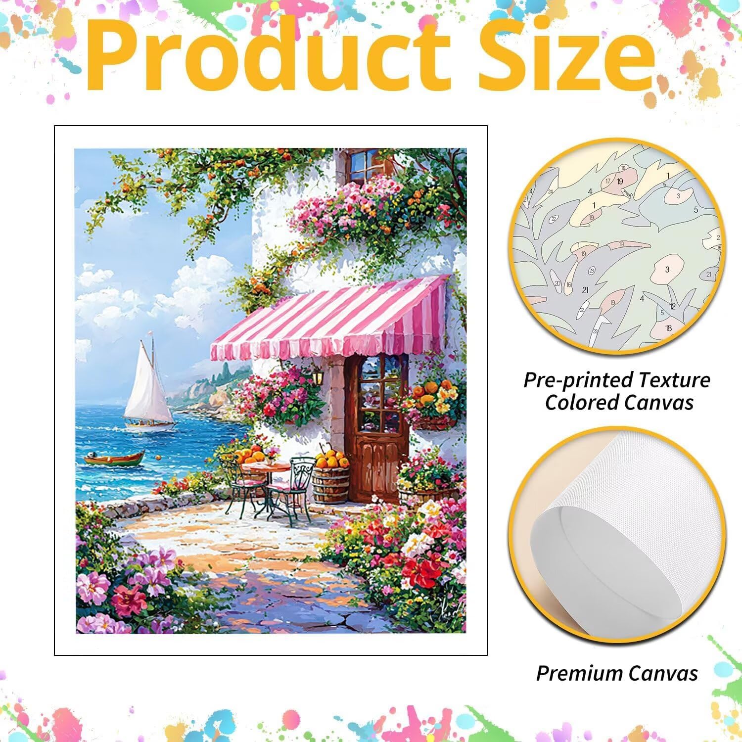 WEISHIWE Dipingere con i Numeri Adulti Casetta marina, 80x100cm s-299 | Paint by Numbers Kit con Pennelli e Acrilico Pigmento, Fai da te Olio La Pittura di Numeri Kit, Decora la Casa, senza Cornice