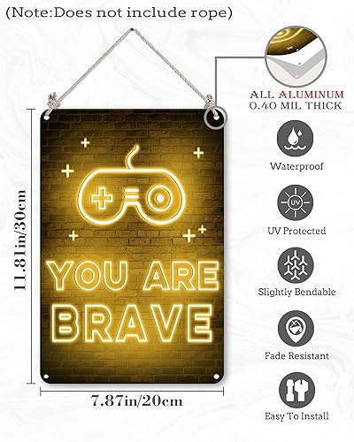 Miniatura 3 de PHOPAGO 4 letreros de pared de neón para decoración de habitación de jugadores, con cita inspiradora, 12 x 8 pulgadas, para dormitorio, baño,