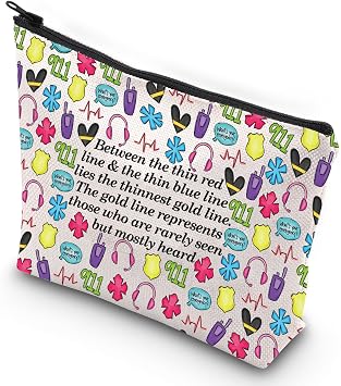 G2TUP Thin Gold Line Dispatchers Travel Toiletry Bag Emergency Dispatcher Gifts Gold Line Represents Those Who Are Rarely Seen Between Thin New 911