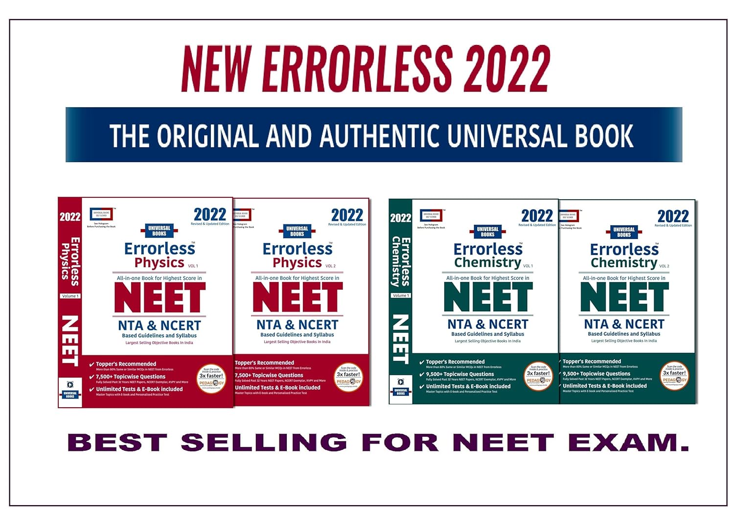 Errorless Physics NEET 2021 (Vol 1 & 2) & Errorless Chemistry NEET 2021 ...