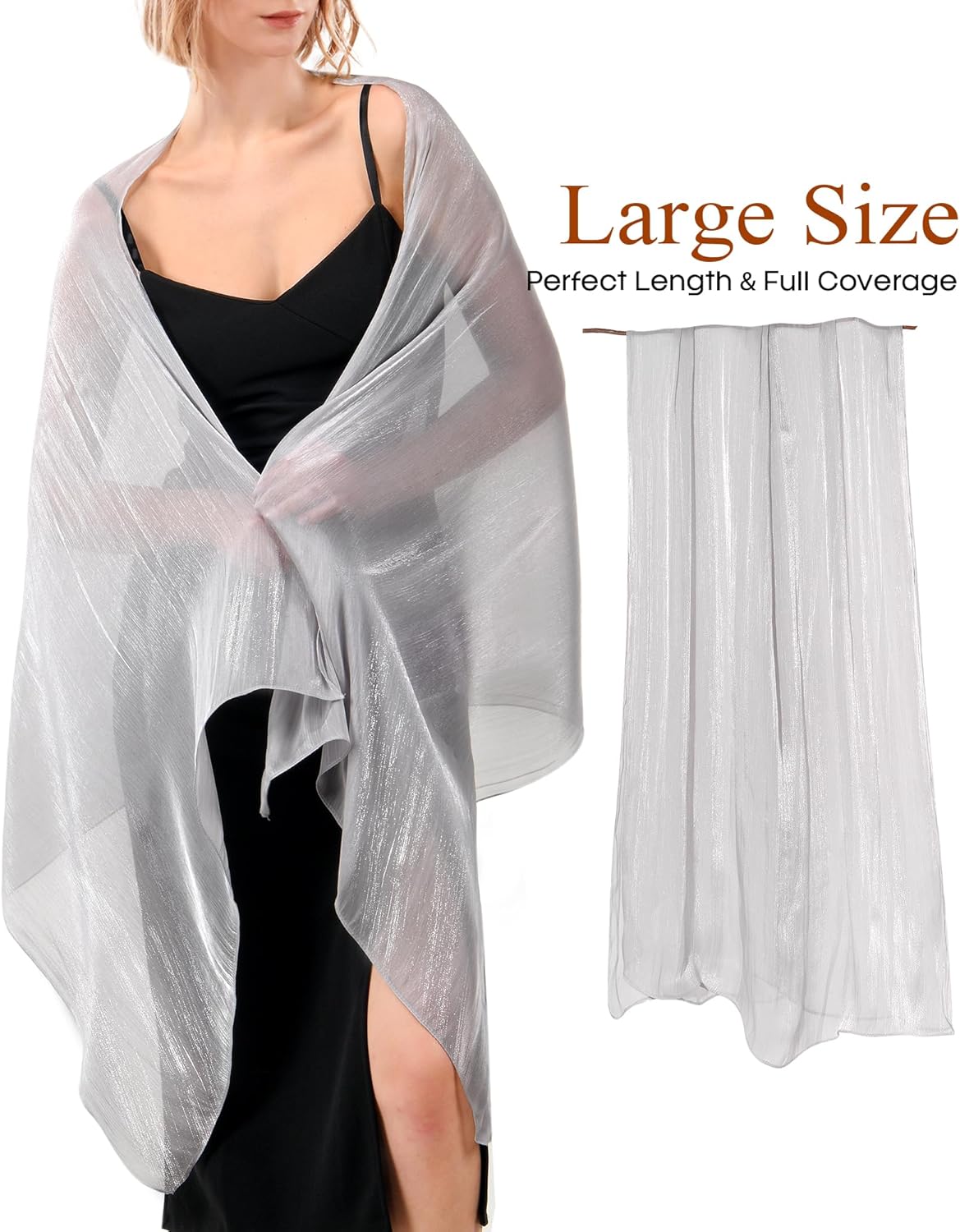 FURTALK Shawls and Wraps for Evening Dresses Sparkly Soft Wedding Party Bridesmaid Scarves for Women - Image 6