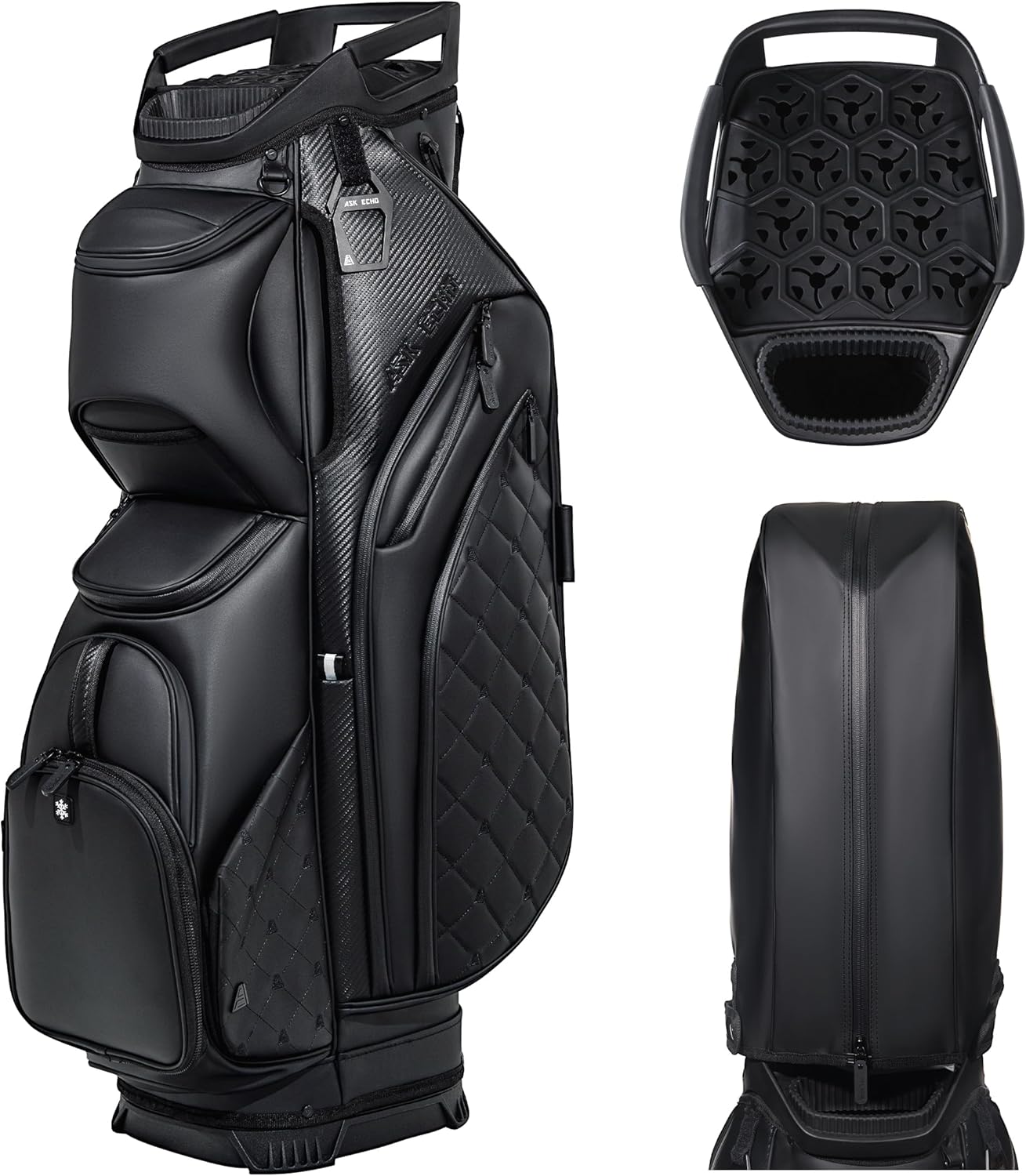 ASK ECHO Soundless Cart Golf Bag with 15 Way Full Length Dividers Golf SLC-130LE Cart Bag