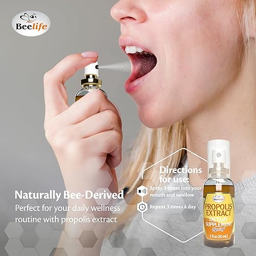 Miniatura 5 de Beelife Spray de propóleo para aliviar el dolor de garganta, espray de propóleos, apoyo inmunológico natural, ayuda a calmar la tos y la sequedad y
