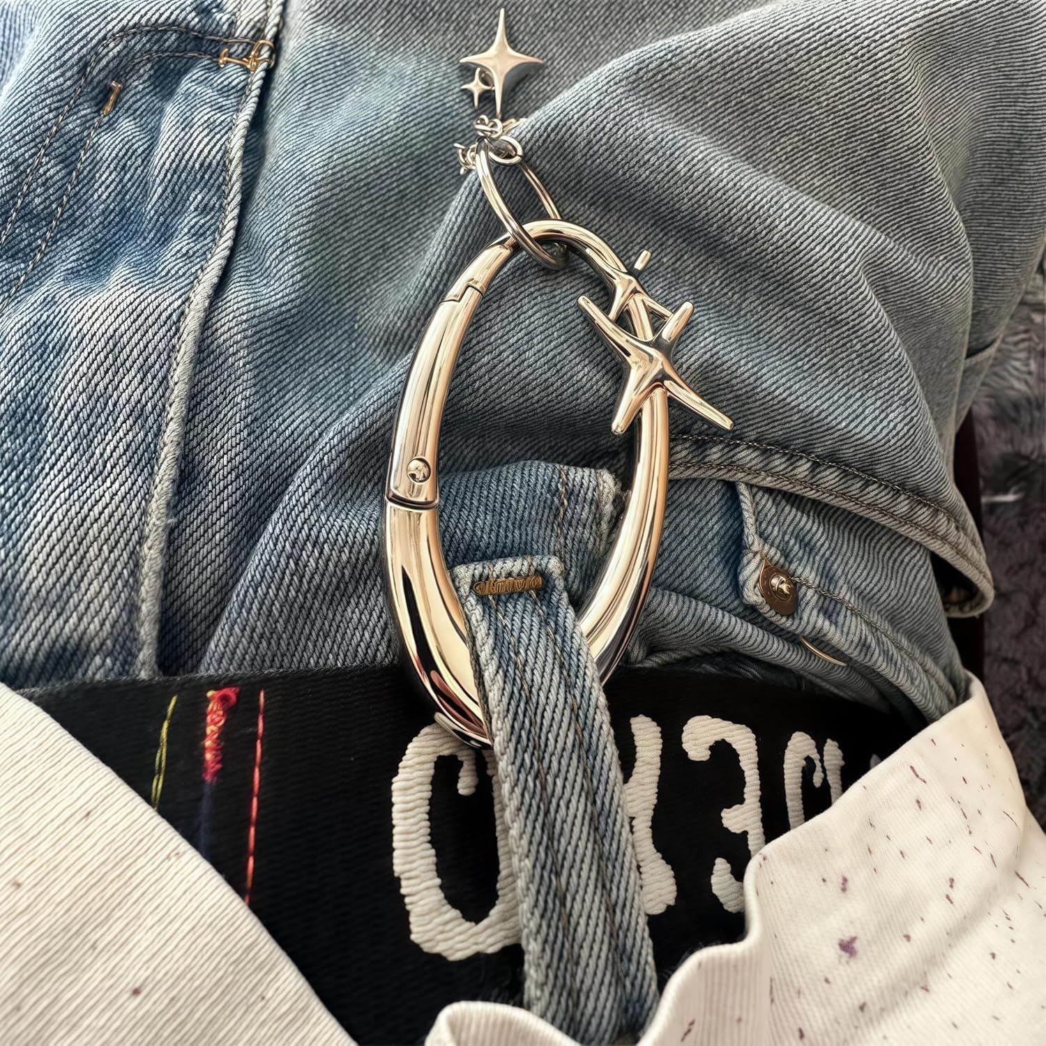 Cute Star Carabiner Clips Keychain Y2K Cool Heavy Duty Starfish Carabiner Belt Loop Clip for Men Women - Image 6