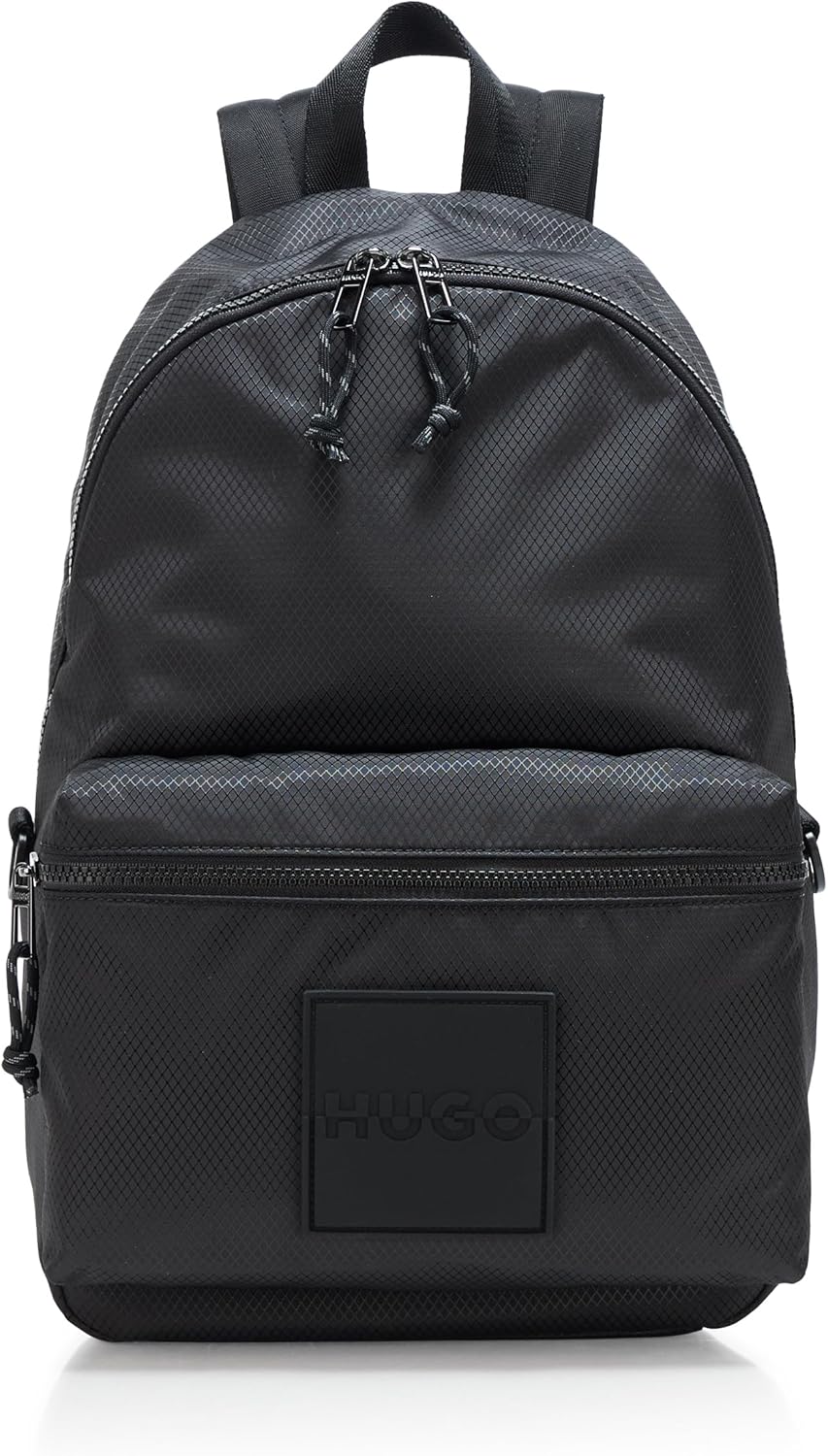 HUGO, Stacked Logo Nylon Blend Backpack, pitch black, One Size