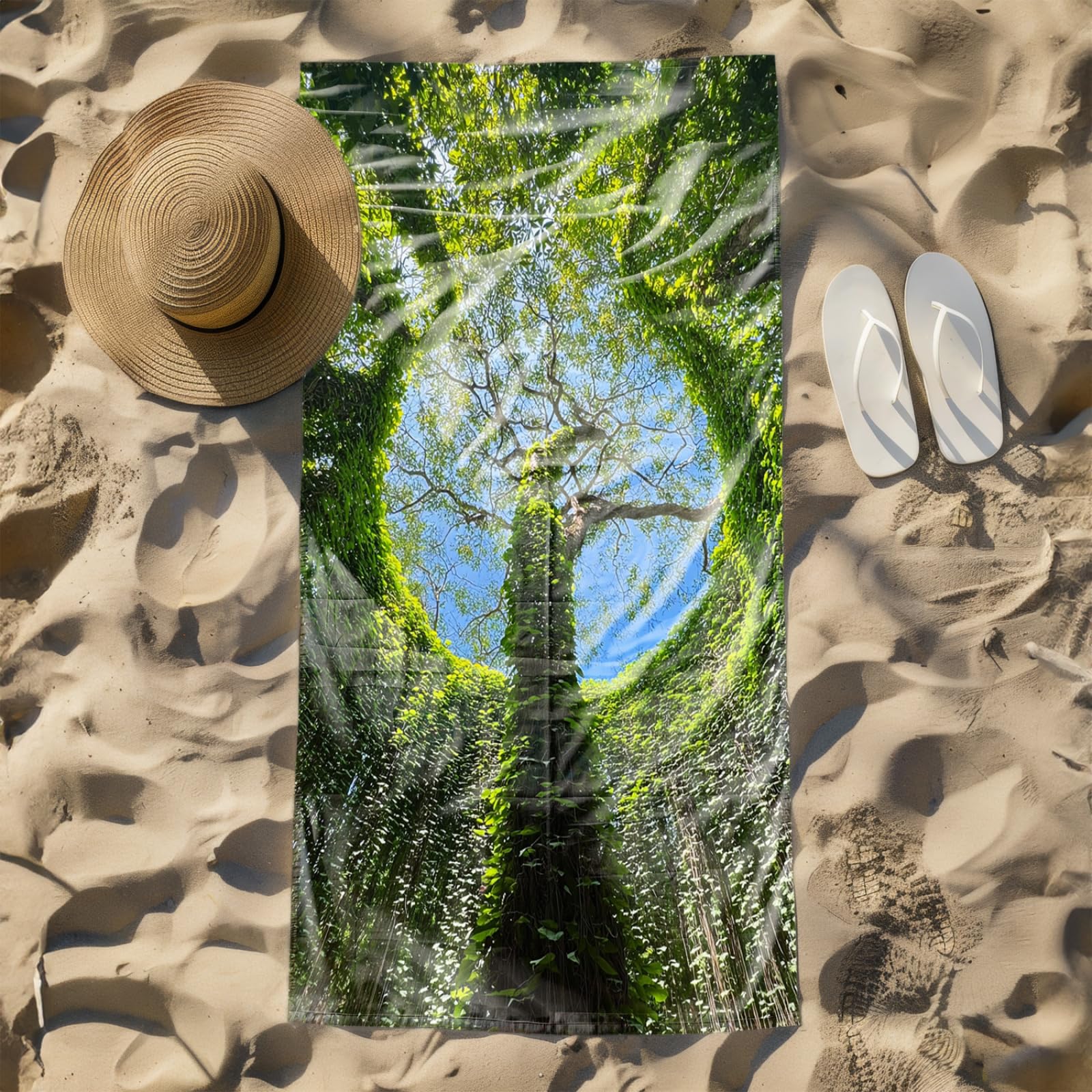 Générique Serviette de Plage 90X180 Arbre Vert