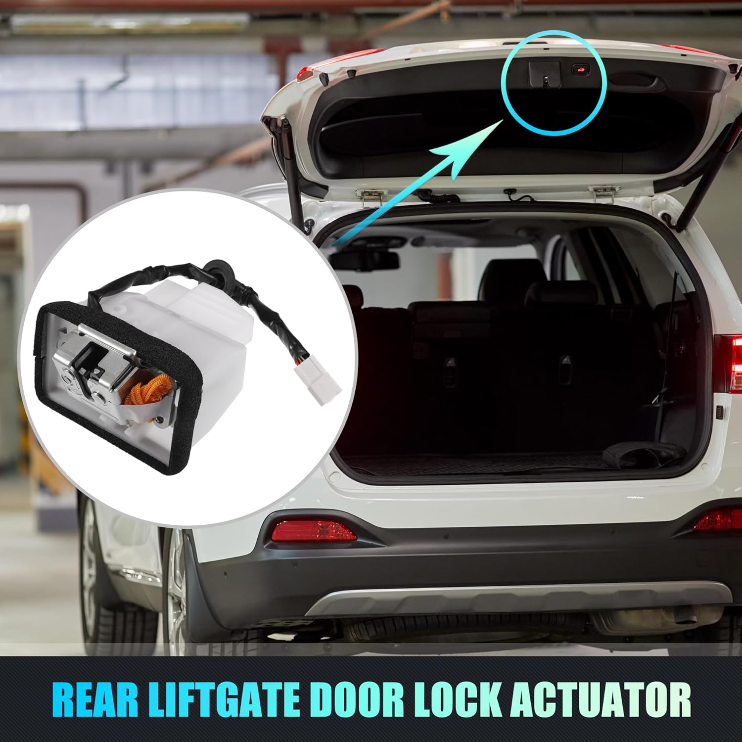 X AUTOHAUX Replacement Rear Liftgate Door Lock Actuator with Cable for Toyota 4Runner 2010-2022 Tailgate Latch Assembly White