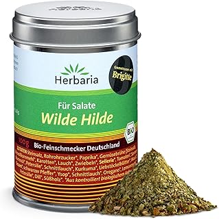 Herbaria Wilde Hilde bio 100g M-Dose- fertige Bio-Gewürzmischung - Salatgewürz für ausgefeilte Salate - mit erlesenen Zutaten - in nachhaltiger Aromaschutz-Dose