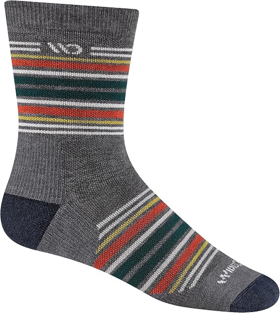 Wide Open Men's Wide Merino Wool Cushion Stripe Micro Crew Socks (9005) | Socks designed for wide legs and feet, Merino Wool, cushion for all-day comfort, micro crew height, knit in Vermont USA