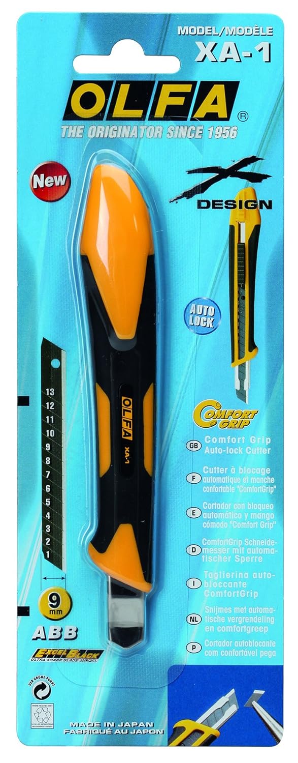 OLFA Snap-Off Utility Knife, 5 3/4 In, Yellow/Black