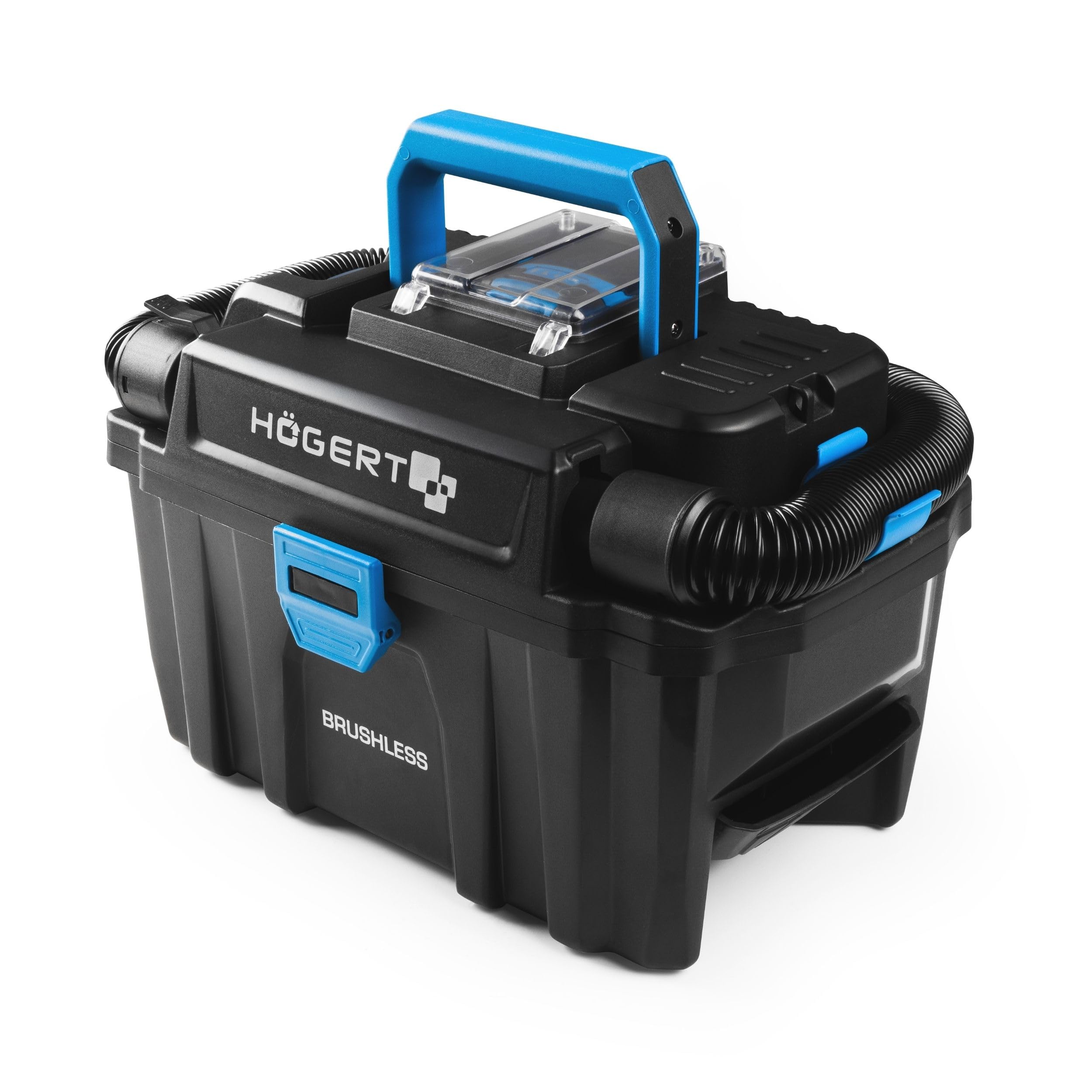 Högert Technik Aspirador en Húmedo y Seco a Batería 18V OneAccuSystem, Aspirador Industrial y de Taller Compacto con Filtro HEPA, función de soplado, depósito 10 L, inalámbrico, sin batería
