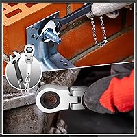 Vista 4 de Chumia Juego de 2 llaves de trinquete de 0.394 pulgadas, llavero y llave inglesa, incluye 72 dientes de acero de 0.394 pulgadas, llavero ajustable