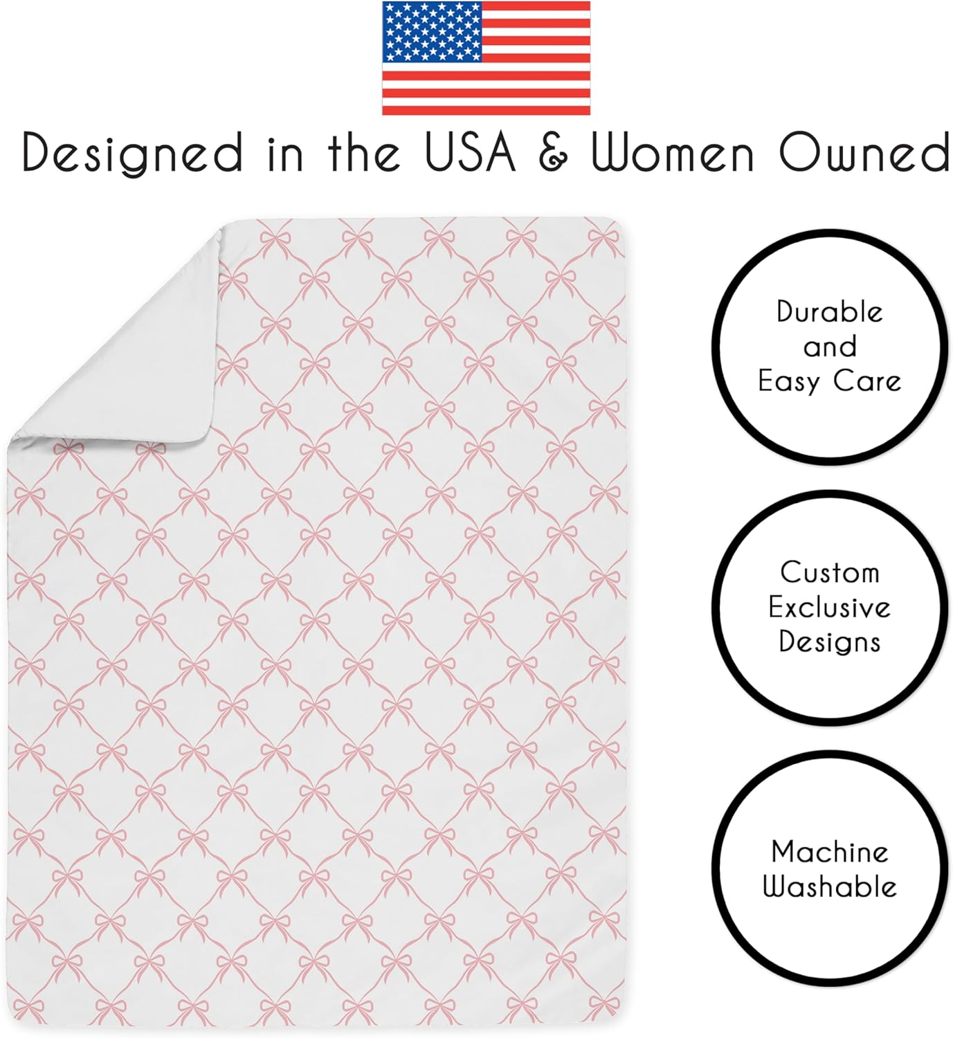 Sweet Jojo Designs 5-Piece Toddler Bedding Set (Pink Bows) for Girls, Kids incl. Bed in a Bag Comforter, Blanket, Pillowcase, Sham & Sheets (Bow for The Ballerina, Ballet Dancer, Princess Collection)