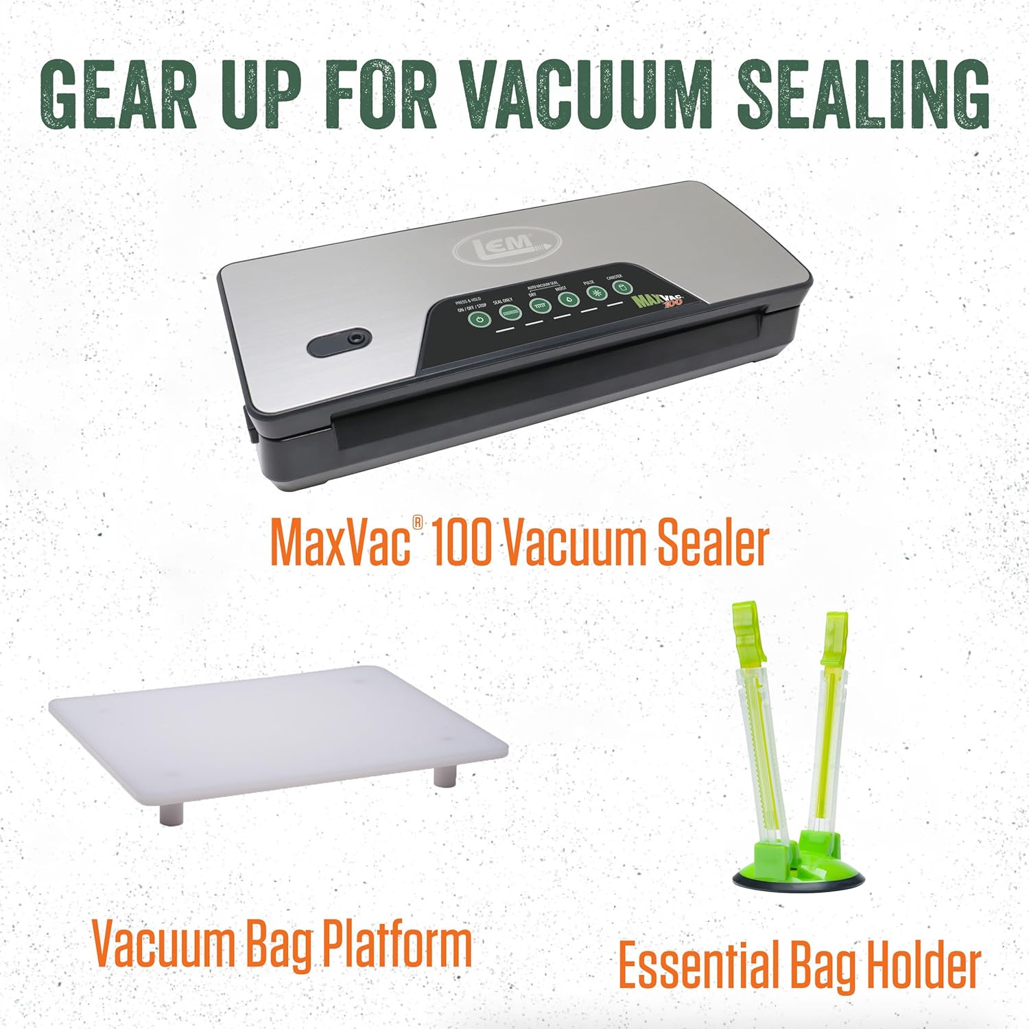 LEM Products MaxVac Moisture Stop Vacuum Bags, BPA-Free, Puncture-Resistant, 8 x 12 Inches, 20 Count