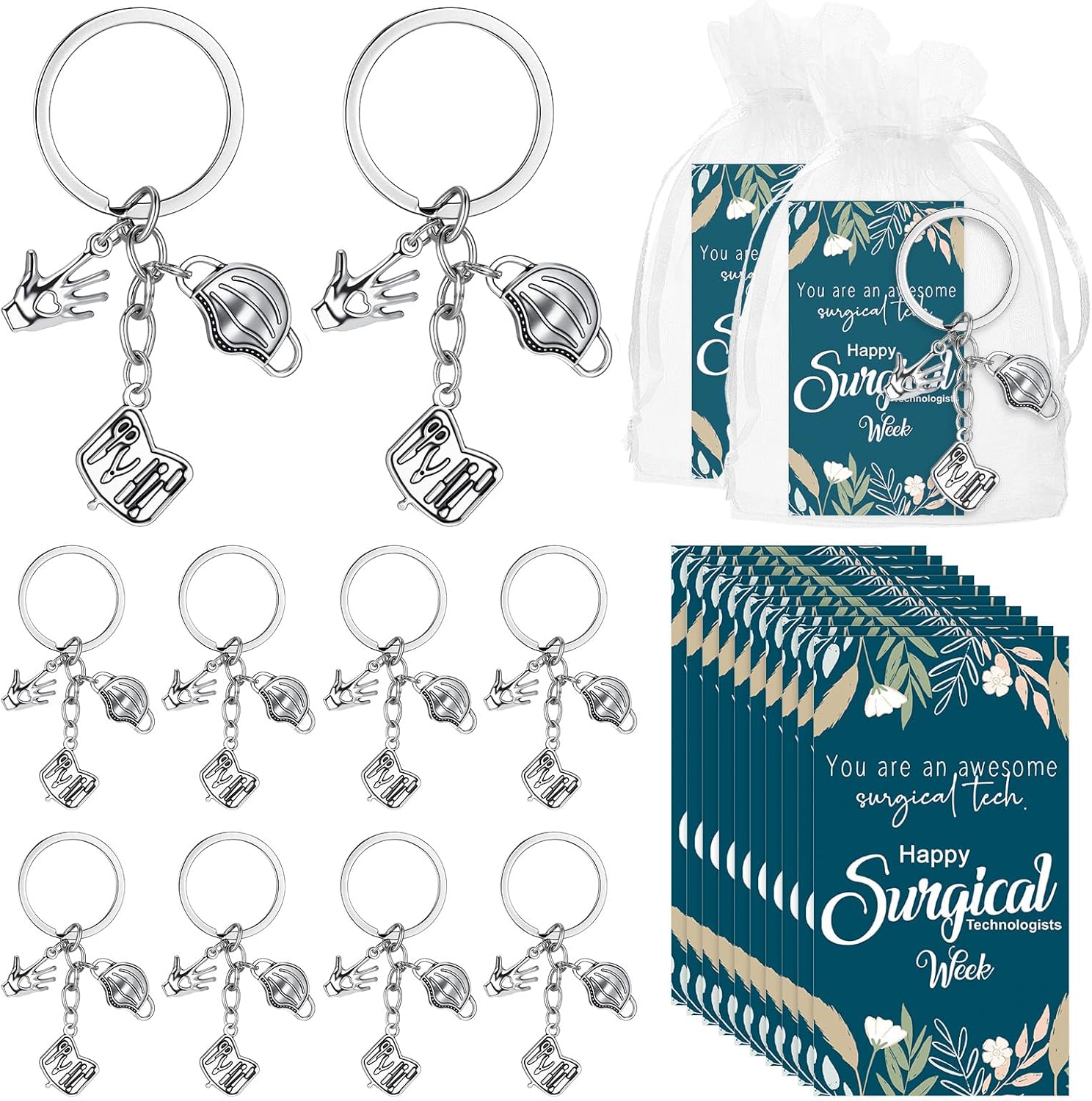 Amazon.com: Quelay 12 Set Surgical Tech Keychains Accessories Gifts ...