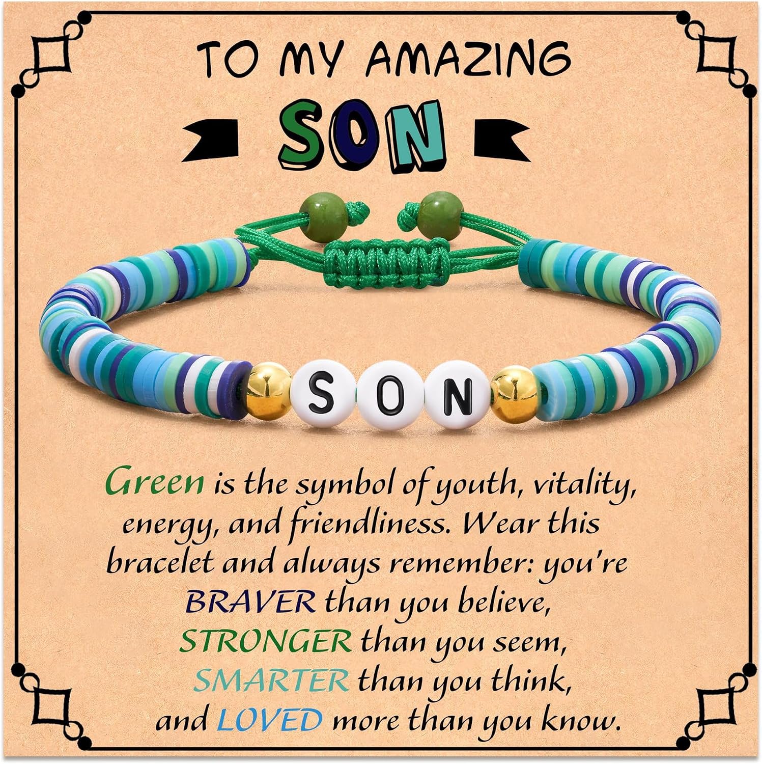 COLORFUL BLING Big Brother Bracelet Big Sister Bracelets Gifts for Son/Grandson/Nephew on School Day/Frist Day/Birthday Polymer Clay Beaded Stretch Bracelets Inspirational Bracelet