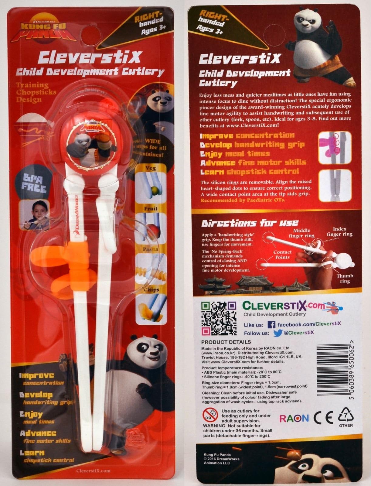 CleverstiX Child Development Chopsticks: Kung Fu Panda (Right-Handed)